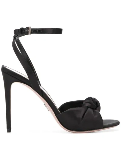 Prada Knot Front Stiletto Sandals In Black