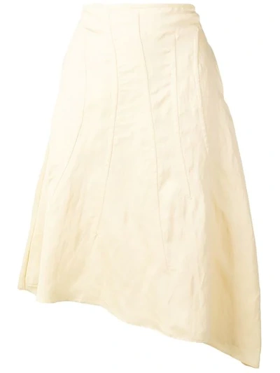 Jil Sander Asymmetric Midi Skirt In Neutrals