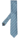 Tom Ford Herringbone Tie In Blue