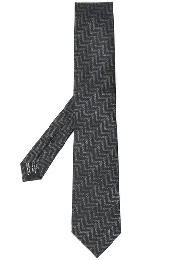 Tom Ford Herringbone Tie - Black