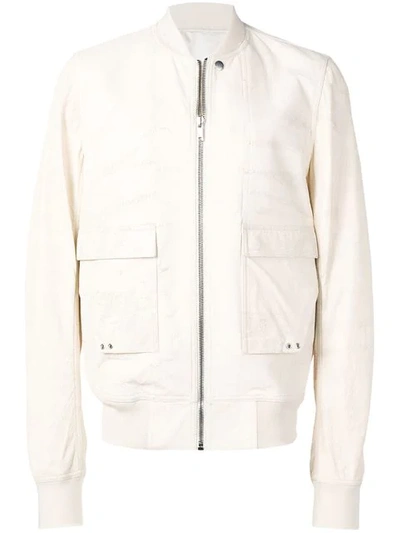Rick Owens Classic Bomber Jacket In Neutrals