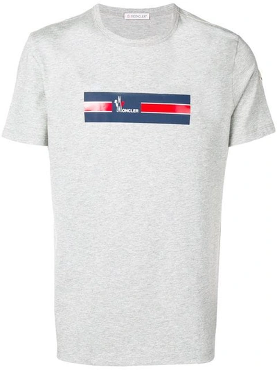 Moncler Logo Print T-shirt In Grey