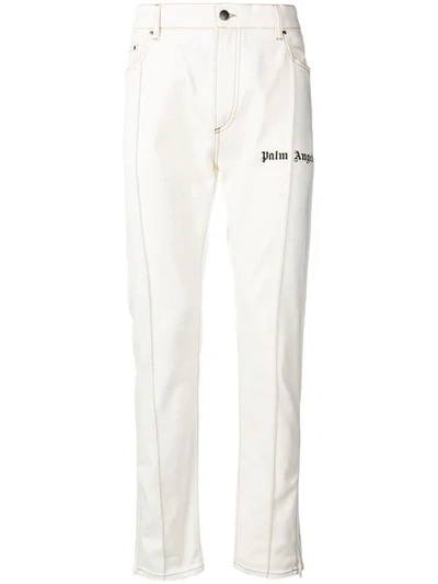 Palm Angels Jeans Mit Geradem Bein In White