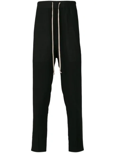 Rick Owens Drop-crotch Drawstring Trousers In Black