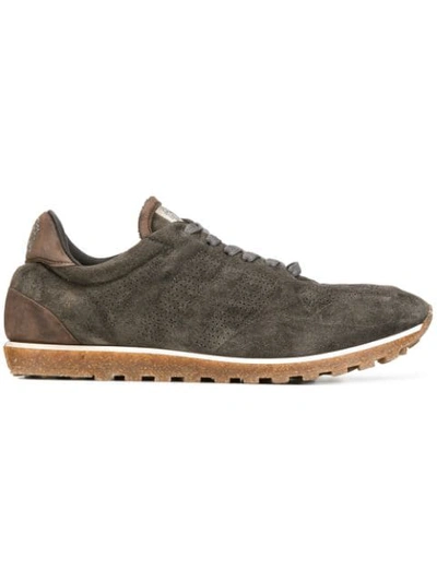 Alberto Fasciani Perforated Lace-up Sneakers In Brown