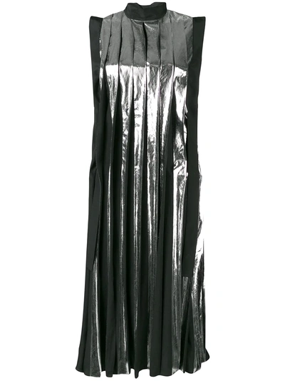 Marni Metallic Pleated Dress - Silver
