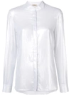 Blanca Band Collar Shirt In Silver