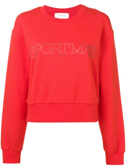 Sportmax Logo Crew Neck Sweater In Red | ModeSens