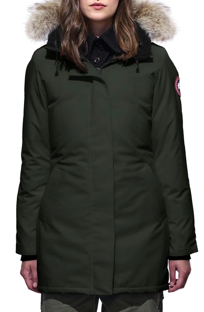 Canada Goose Victoria Down Parka With Genuine Coyote Fur Trim In Volcano