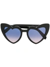 Saint Laurent Heart-shaped Sunglasses In Black