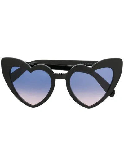 Saint Laurent Heart-shaped Sunglasses In Black