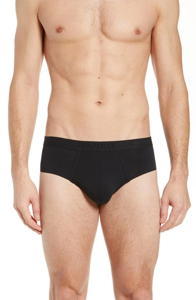 Hanro Stretch Cotton Essentials Briefs In Black