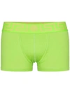 Versace Logo Embroidered Boxer Briefs In Green