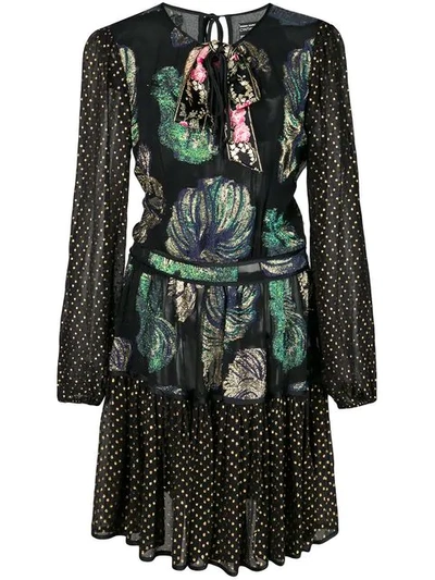 Cynthia Rowley Inverness Fish Bell Sleeve Dress In Black