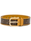 Fendi Men's Vitrified Logo-print Canvas Belt In Brown