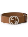 Gucci Double G Buckle Belt In Brown