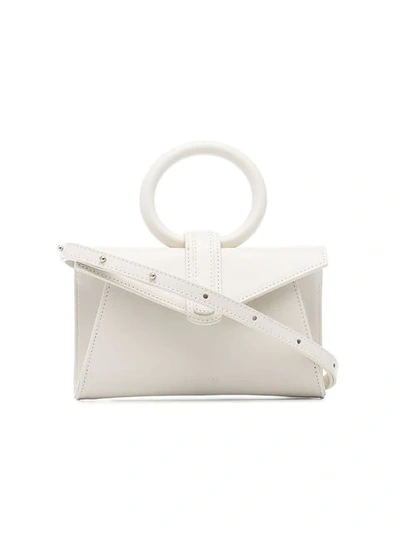 Complet White Valery Micro Envelope Leather Belt Bag In Neutrals