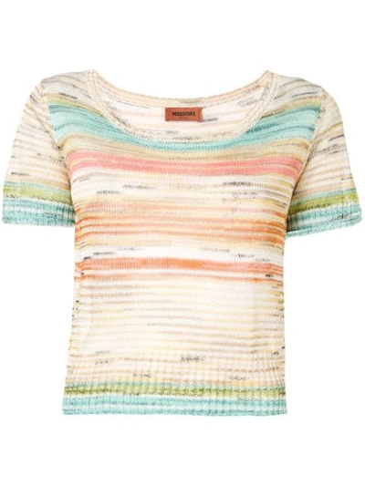 Missoni Knitted Sheer T Shirt In Multi