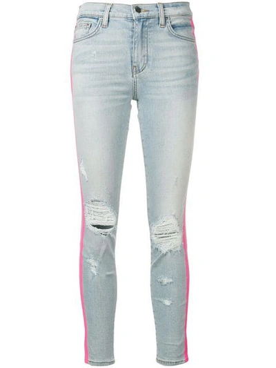 Amiri Contrast Side Stripe Jeans In Blue
