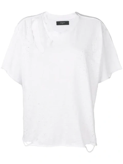 Amiri Ripped Details T-shirt - 白色 In White