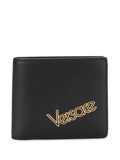 Versace Logo Wallet In Black