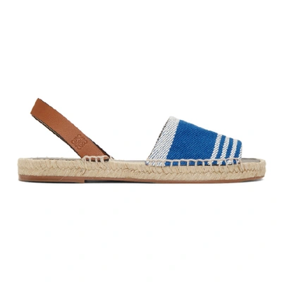 Loewe Leather And Canvas Espadrilles In Blue