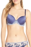 Wacoal Lace Affair Underwire Contour Bra In Patriot Blue/ Halogen Blue