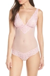 B.tempt'd By Wacoal Charming Thong Teddy In Pink Nectar
