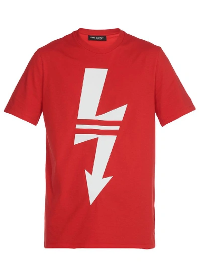 Neil Barrett Cotton T-shirt In Red/offwhite