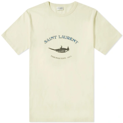 Saint Laurent Free Bird Tee In Yellow
