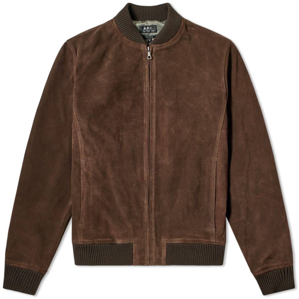 A.p.c. Bryan Suede Jacket In Brown | ModeSens