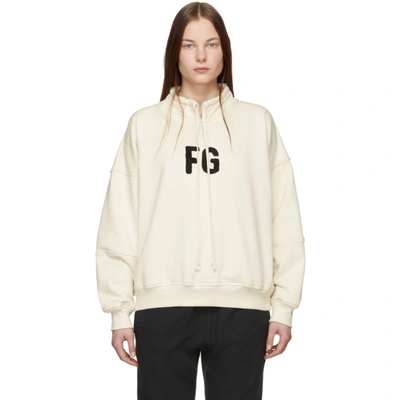 Fear Of God Off-white Fg Mock Neck Pullover In 107 Cream