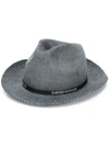 Emporio Armani Classic Hat With Branded Strap In Blue