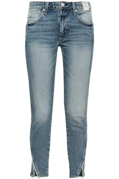 Amo Woman Mid-rise Slim-leg Jeans Mid Denim