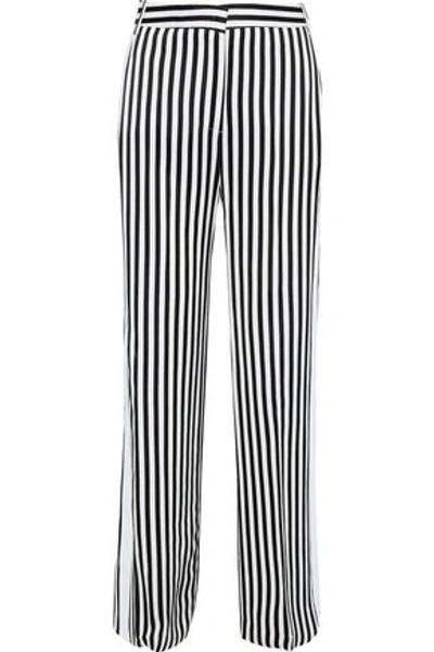 Victoria Victoria Beckham Victoria, Victoria Beckham Woman Striped Twill Wide-leg Pants Black