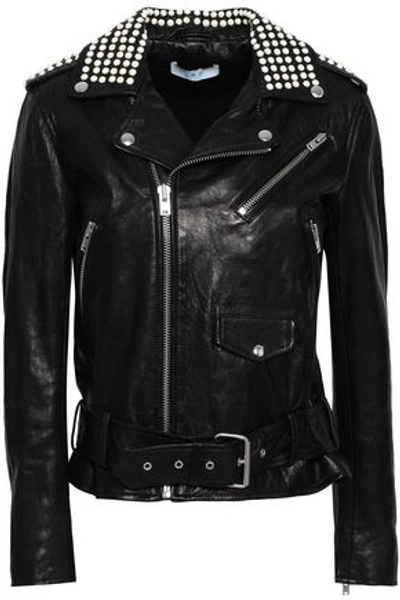 Iro Woman Noreta Studded Leather Biker Jacket Black