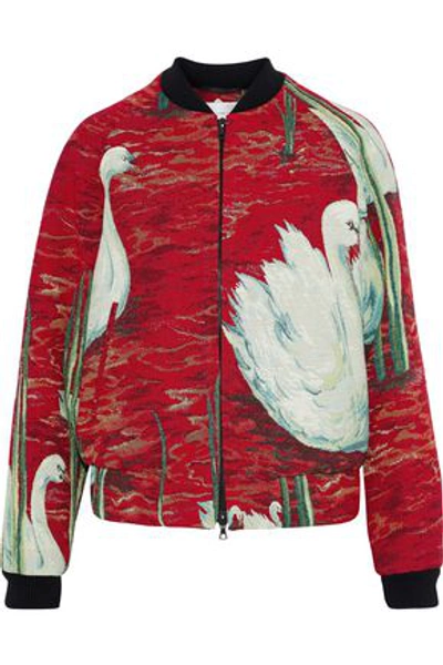 Victoria Victoria Beckham Victoria, Victoria Beckham Woman Brocade Bomber Jacket Red