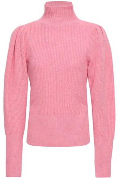 Frame Woman Ribbed Wool And Cashmere-blend Turtleneck Sweater Bubblegum