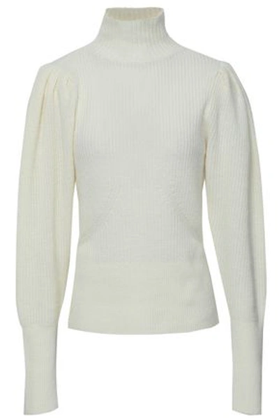 Frame Woman Ribbed Wool And Cashmere-blend Turtleneck Sweater Ivory