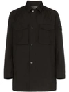 Stone Island Single Breasted Front Pocket Trench Coat In Black