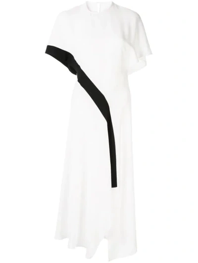 Bianca Spender Asymmetric Midi Dress In White