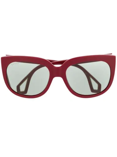 Gucci Double-framed Sunglasses In Red