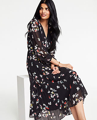 ann taylor black floral dress