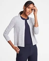 Ann Taylor Cropped Open Cardigan In Light Grey Heather