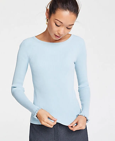 Ann Taylor Petite Perfect Pullover In Azure Breeze
