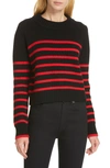 La Ligne Mini Maren Wool & Cashmere Sweater In Black/ Red