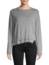 Inhabit Double Hem Cotton Sweater In Grey