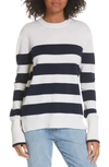 Cream/ Navy Stripes