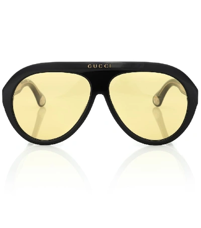 Gucci Navigator Acetate Sunglasses In Black