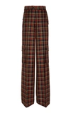 Bouguessa Printed Tweed Straight-leg Wool-blend Pants In Plaid